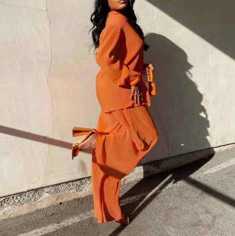 Melisande | Two-Piece Suit with Draped Wide-Leg Pants Set