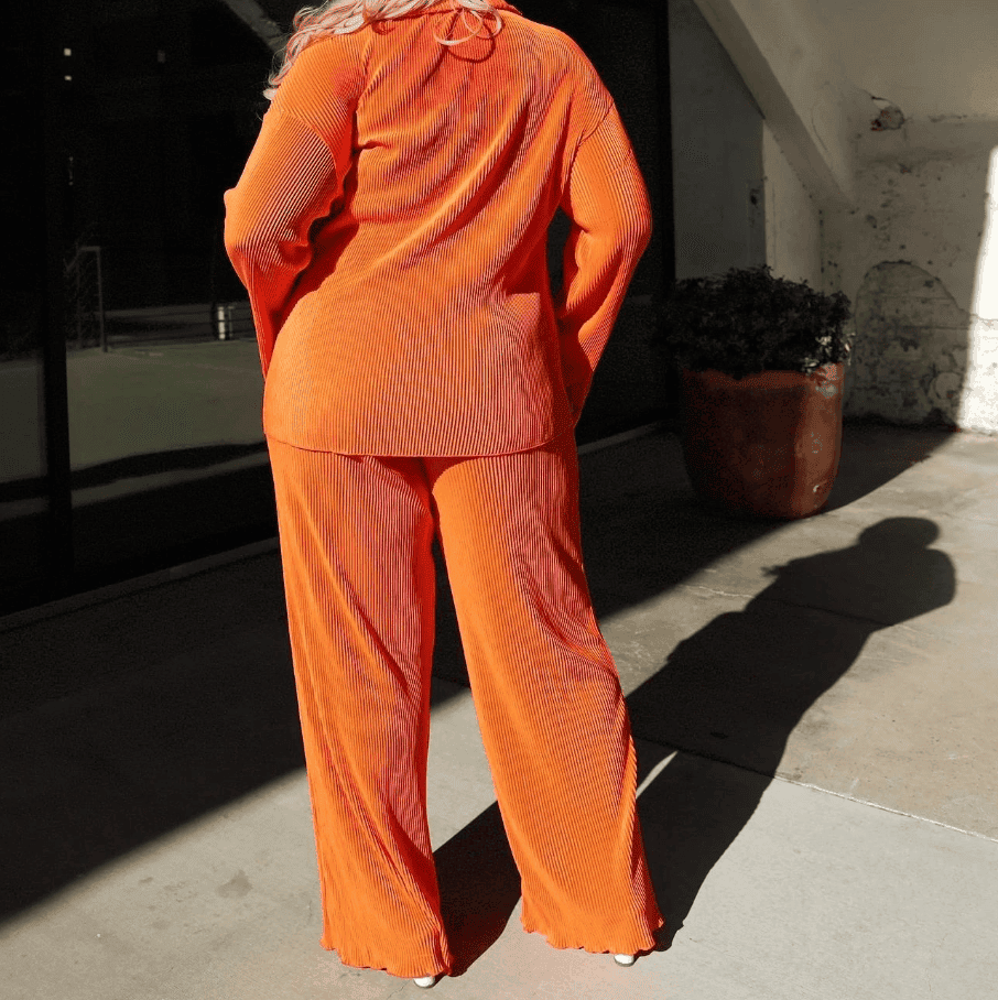 Melisande | Two-Piece Suit with Draped Wide-Leg Pants Set