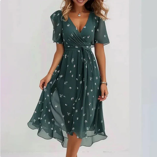 Feliora | Elegant V-Neck Dress