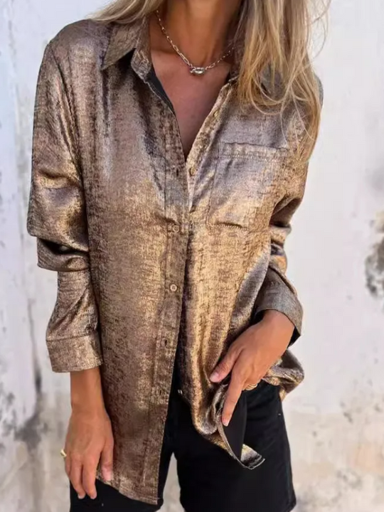 Lucienne | Chic Metallic Blouse