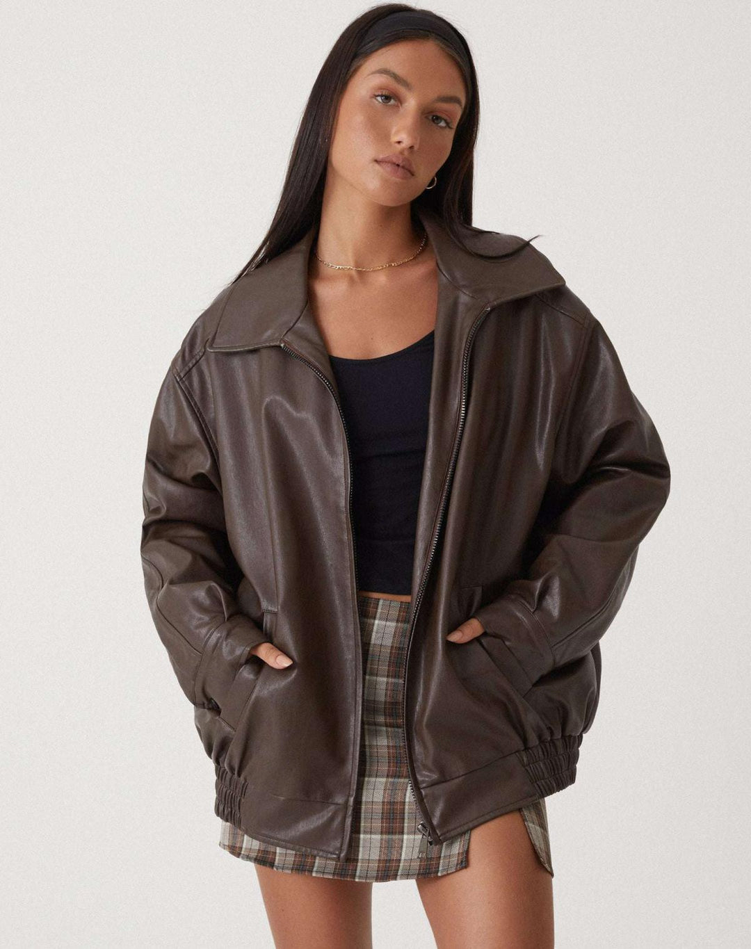 Relaxed Fit Leather Jacket